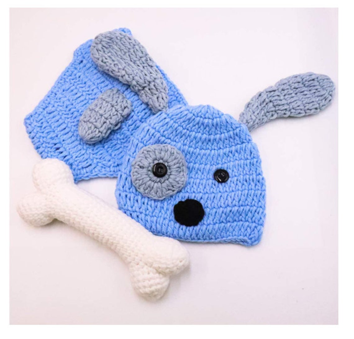Puppy Ears and Tail Crochet Dog Hat Crochet Puppy Hat 3 Etsy UK