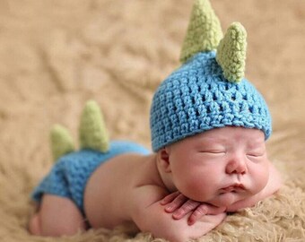 Dinosaur Newborn Outfit ~ Dinosaur Baby Outfit ~ Newborn Baby Dinosaur Outfit Costume ~ Baby Dinosaur ~ Photography Prop Knitted Crochet