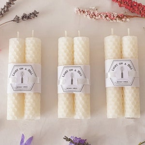 8 NATURAL WHITE TAPER CANDLES - 8