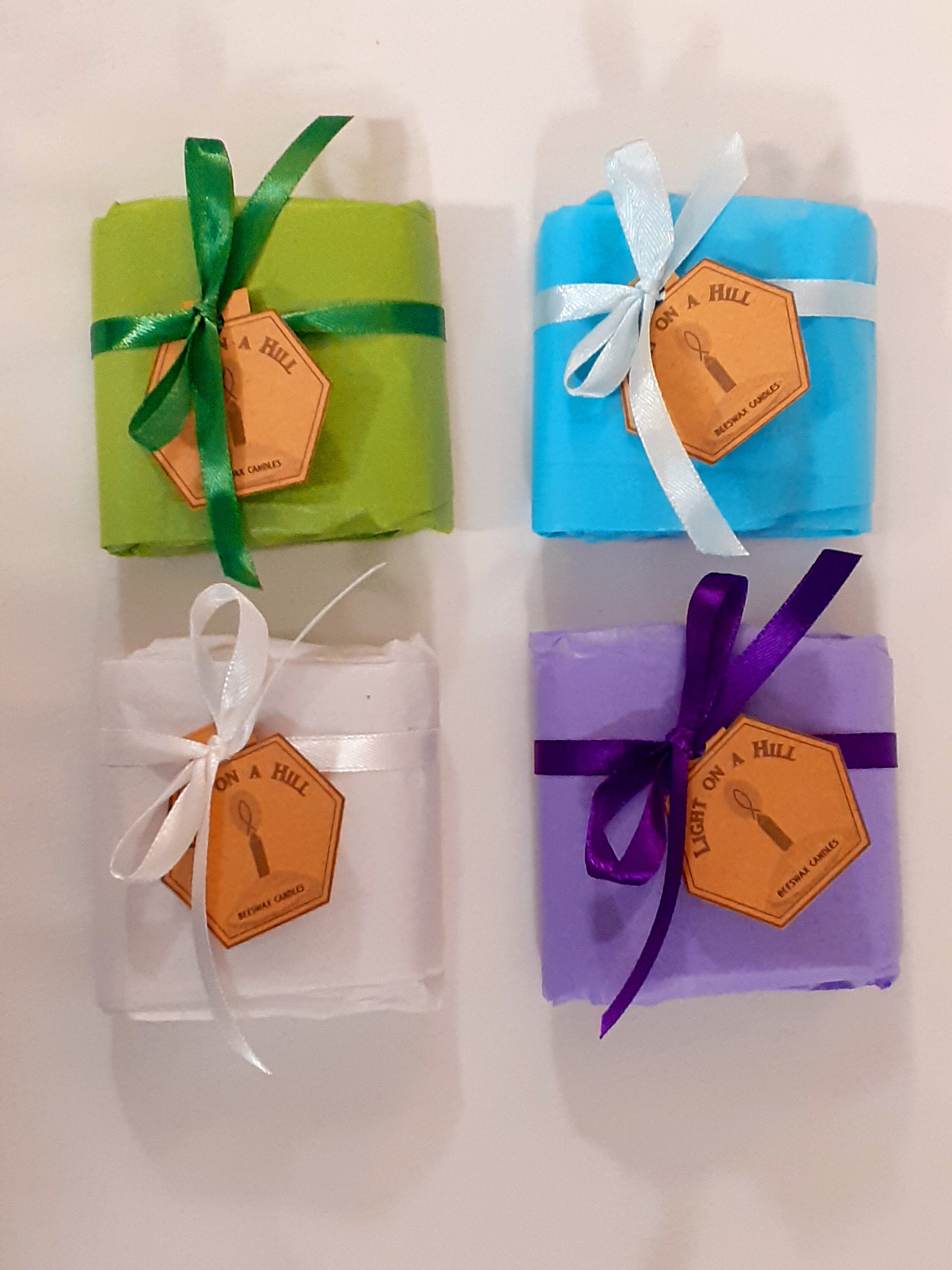 Beeswax Candle Gift Sets of 4 or 8 Hand Rolled Mini Candles Etsy UK