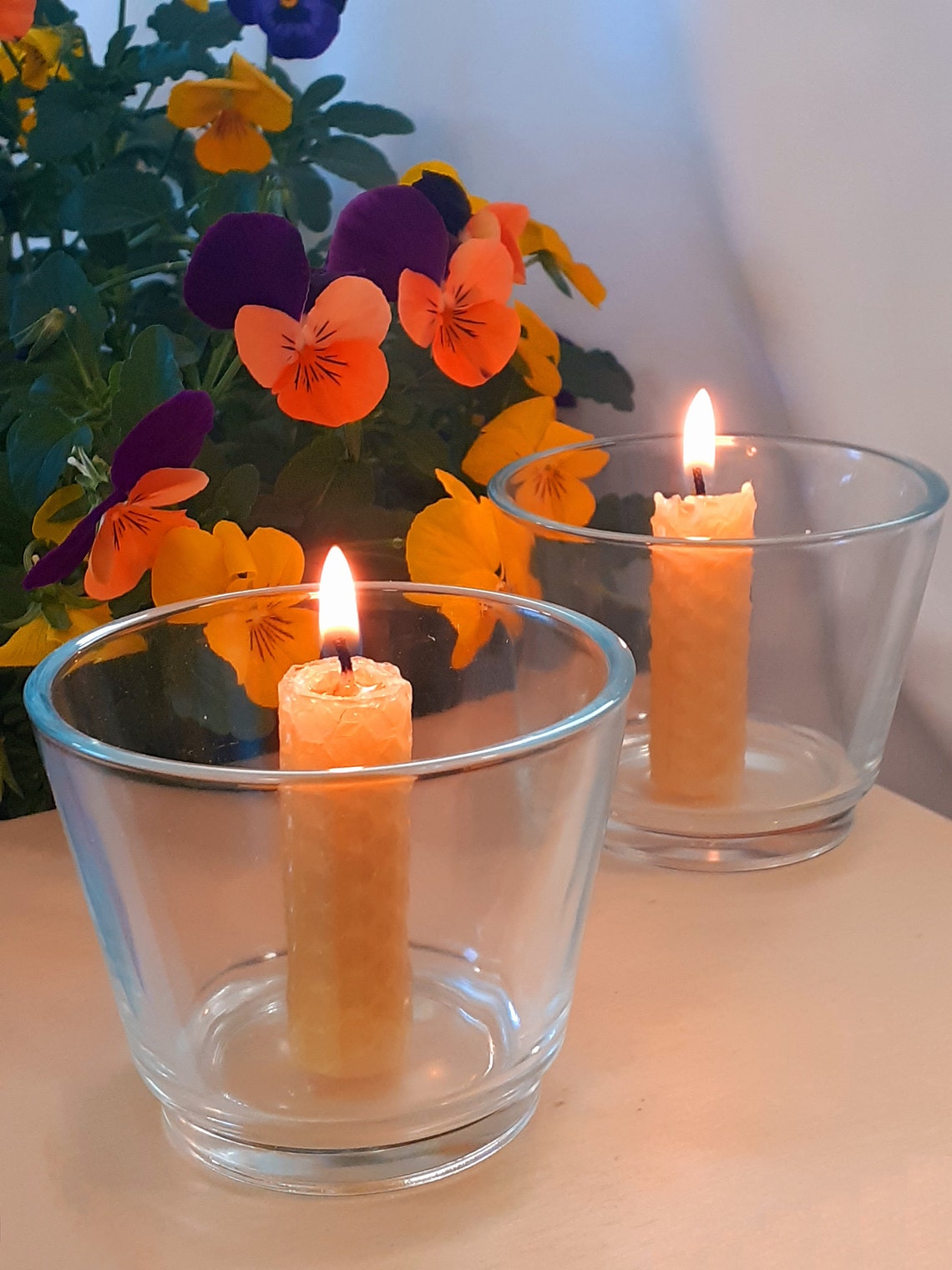Beeswax Candle Gift Sets of 4 or 8 Hand Rolled Mini Candles Etsy UK