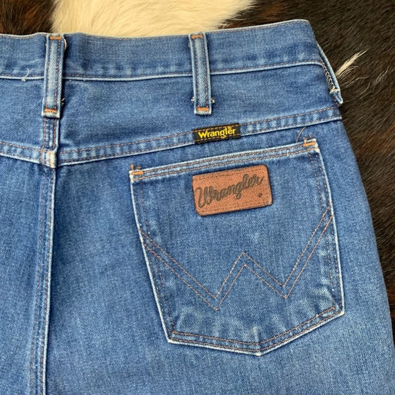 34x32 70s Vintage WRANGLER Denim MID Wash Jeans - image 8