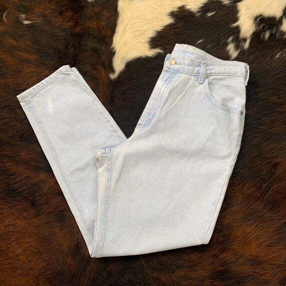 30x30 1980s Lee Light Wash Jeans Tagged Sz 14 - image 2