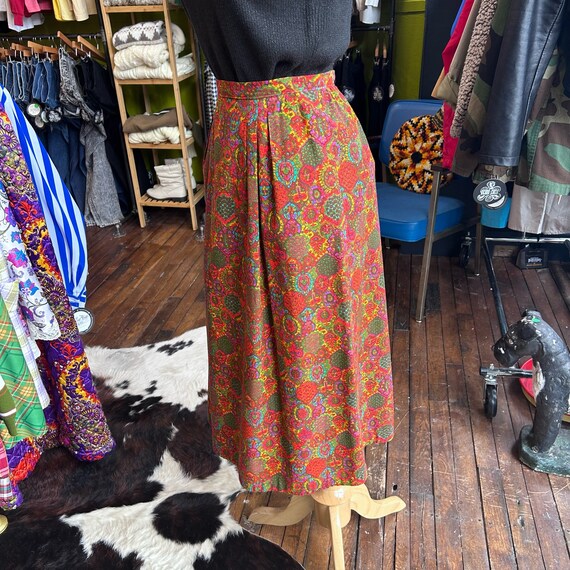 Vintage PSYCHEDELIC print Midi SKIRT 29” Waist - image 5