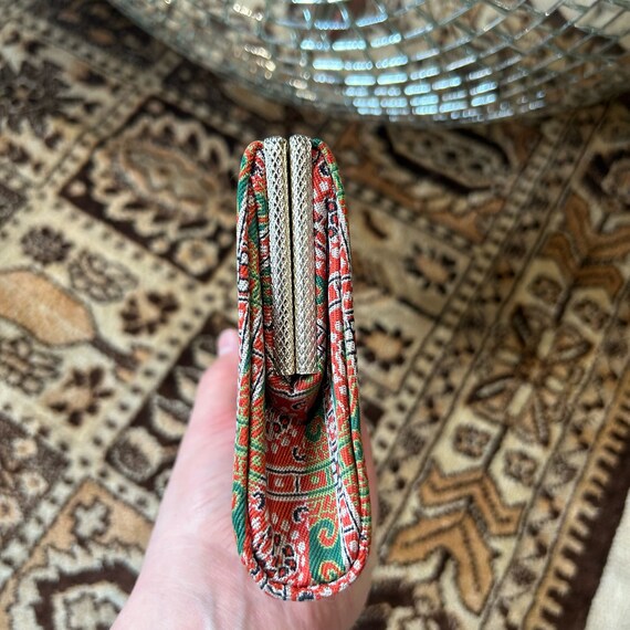 50s vintage TAPESTRY woven Clutch PURSE - image 3
