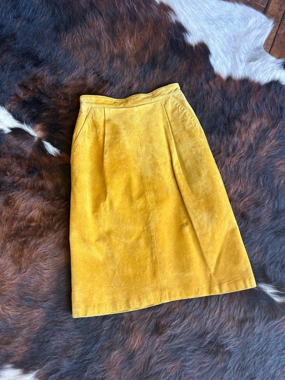 Vintage Mustard Suede Skirt