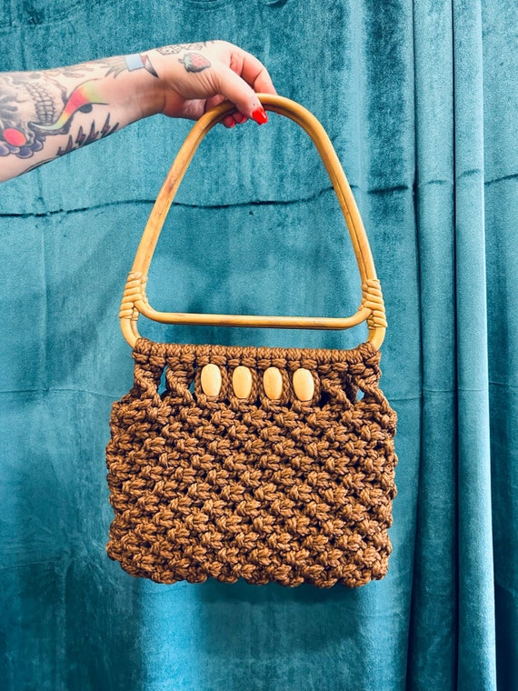 70s Macrame Shoulder Bag - image 3