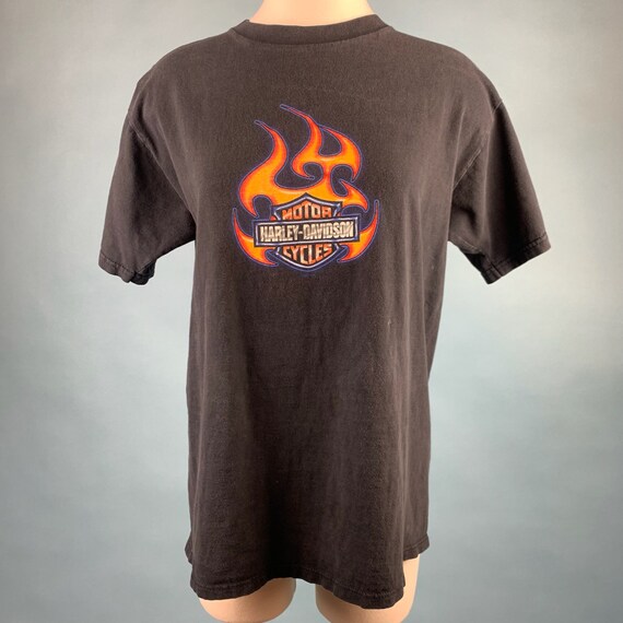 00s Vintage HARLEY Davidson Flame Logo T-shirt Sz Lg - Etsy