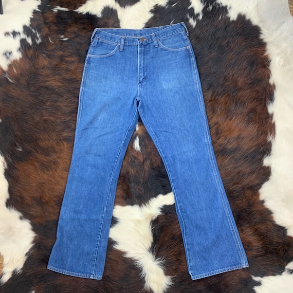 34x32 70s Vintage WRANGLER Denim MID Wash Jeans - image 3