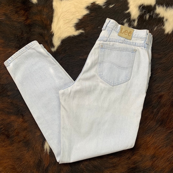 30x30 1980s Lee Light Wash Jeans Tagged Sz 14 - image 1