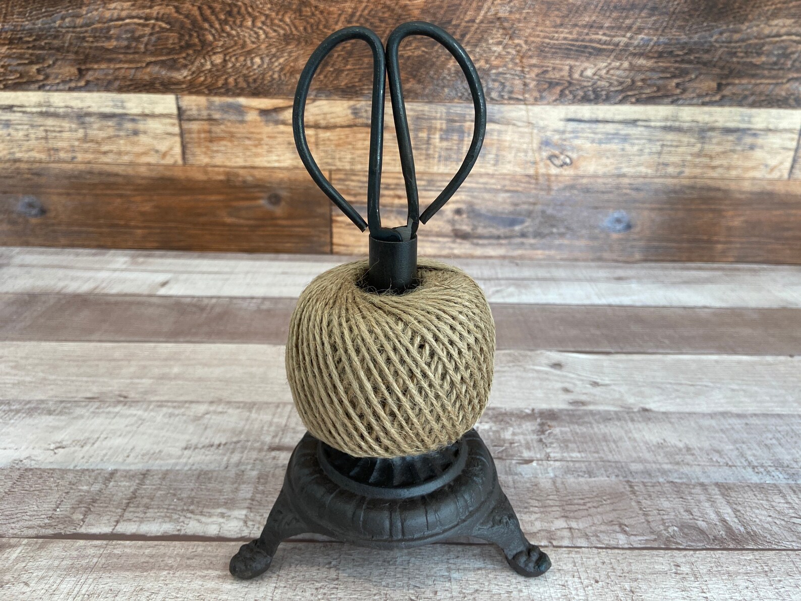 Rustic Twine Holder With Scissors Cast Iron Twine and Scissor Etsy