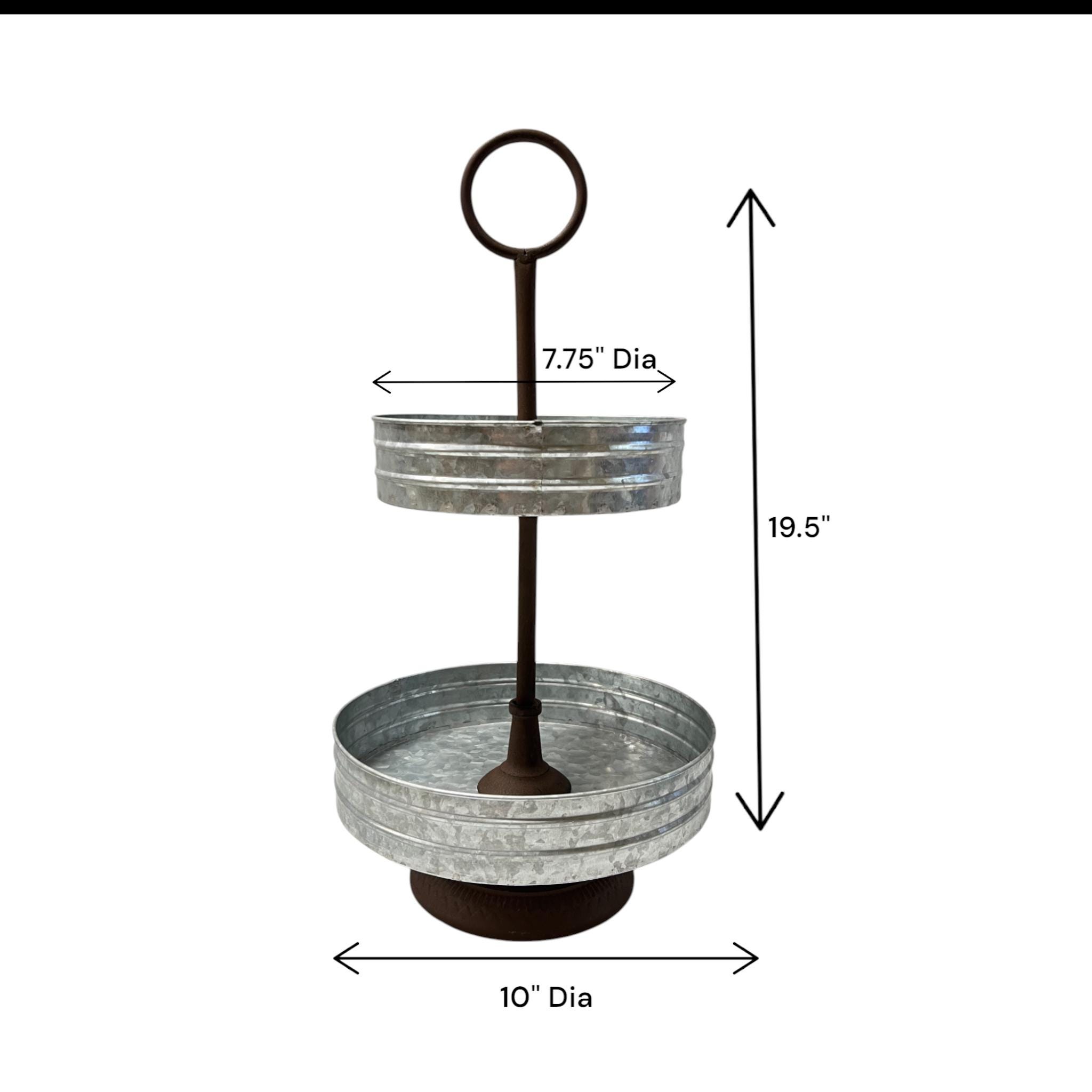 Rustic Metal Display Rack Galvanized Rustic Metal Display Stand, Farmhouse Centerpiece, Tiered ...