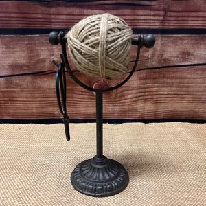 Twine Holder with Scissors Rustic Cast Iron Freestanding image 3