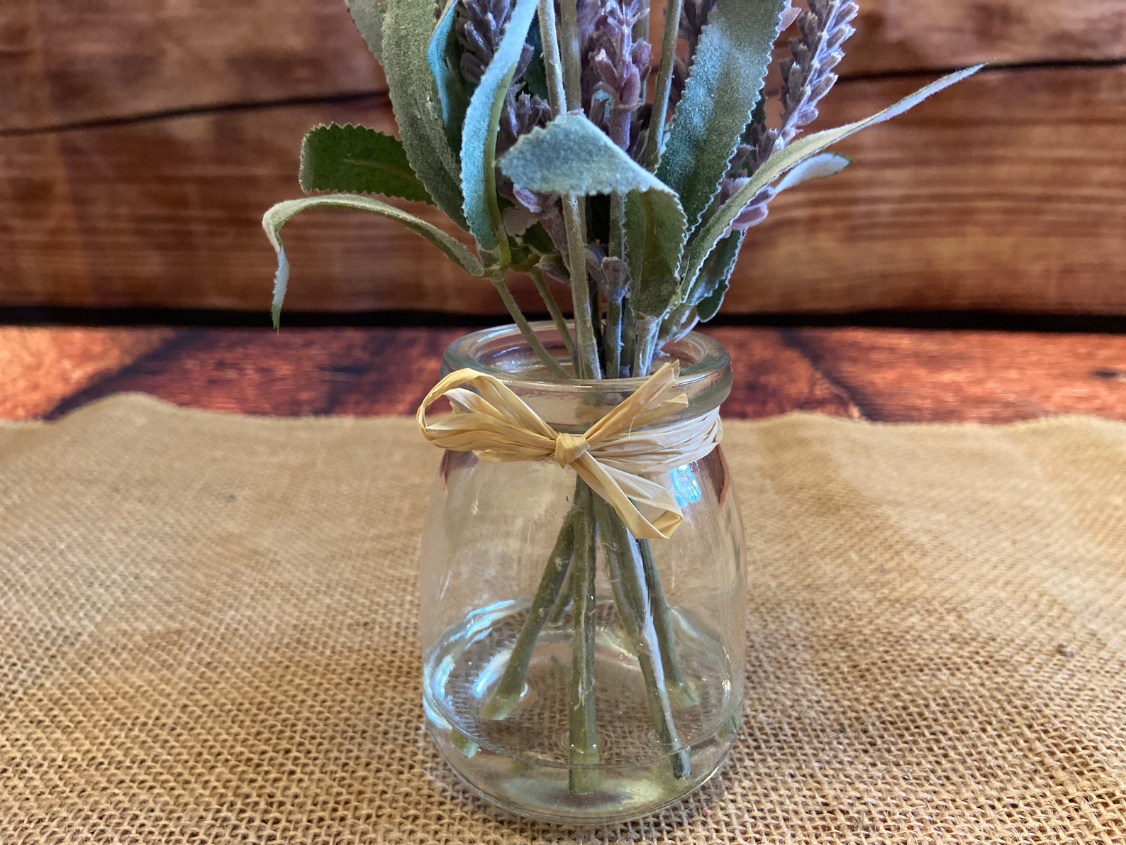 Lavender in a Glass Vase Lavender Floral Small Vase With Etsy