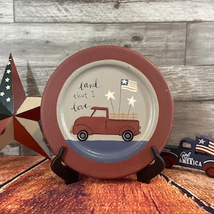 Decorative Americana Plate - Land That I Love Design