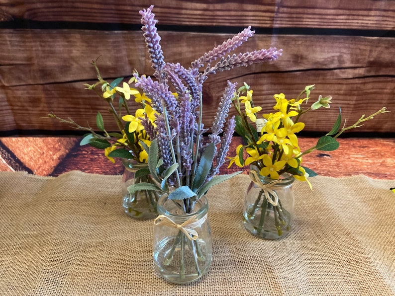 Lavender in a Glass Vase Lavender Floral Small Vase With Etsy