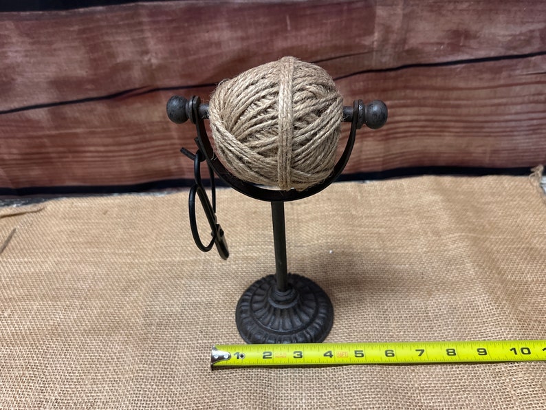 Twine Holder with Scissors Rustic Cast Iron Freestanding image 8