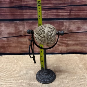 Twine Holder with Scissors Rustic Cast Iron Freestanding image 9