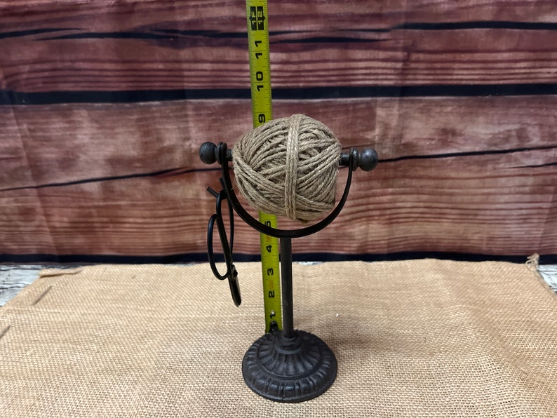 Twine Holder with Scissors Rustic Cast Iron Freestanding image 9