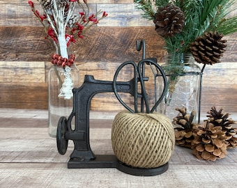 Rustic Decorative Sewing Machine Twine Holder & Shears