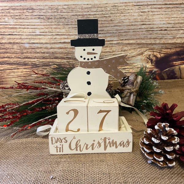 Countdown to Christmas Snowman Block