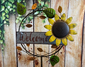 Sunflower Garden Stake - Welcome