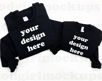 Mommy and Me Black Sweatshirt Mockup, Gildan 18000 Mockup, Mommy and Me Mockup, Mama Mini Mockup, Halloween Mockup, Black Sweatshirt Mockup