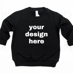 Toddler Sweatshirt Mockup, Rabbit Skins Black Unisex Sweatshirt Mockups - Rabbit Skins Toddler Sweatshirt 3317 - Girls Boys Sweater Mockup