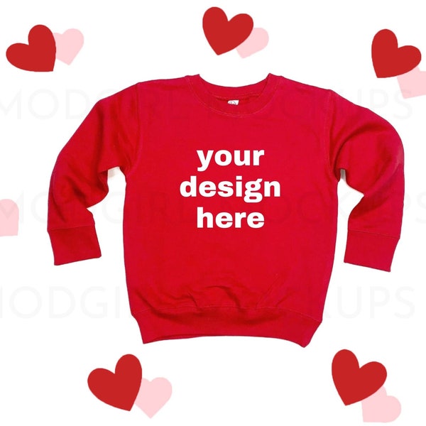 Kids Valentines Mockup, Kids Unisex Sweatshirt Mockup, Toddler Sweater Mockup, Girls Sweater Mockup, Rabbit Skins Toddler Sweatshirt 3317
