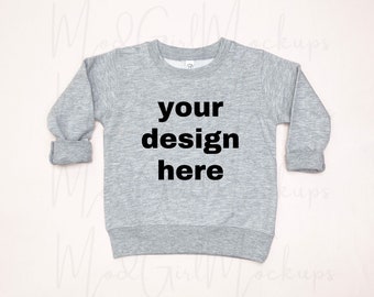 Heather Gray Toddler Sweatshirt Mockup, Rabbit Skins 3317 (Digital Download)