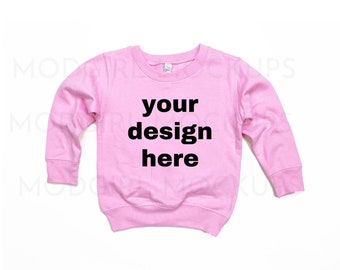 Girls Pink Sweatshirt Mockup, Rabbit Skins 3317 Pink Sweatshirt Mock up, Kids Pink Sweater 3317 Mockup, Kids Toddler Shirt Mockup, Flat Lay