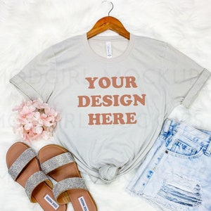Bella Canvas 3001 Mockup, Bella Canvas Heather Dust Tshirt Mockup, T shirt Mock Up, Boho Mockup Flat lay, Bella Canvas Mockup, Summer Mockup
