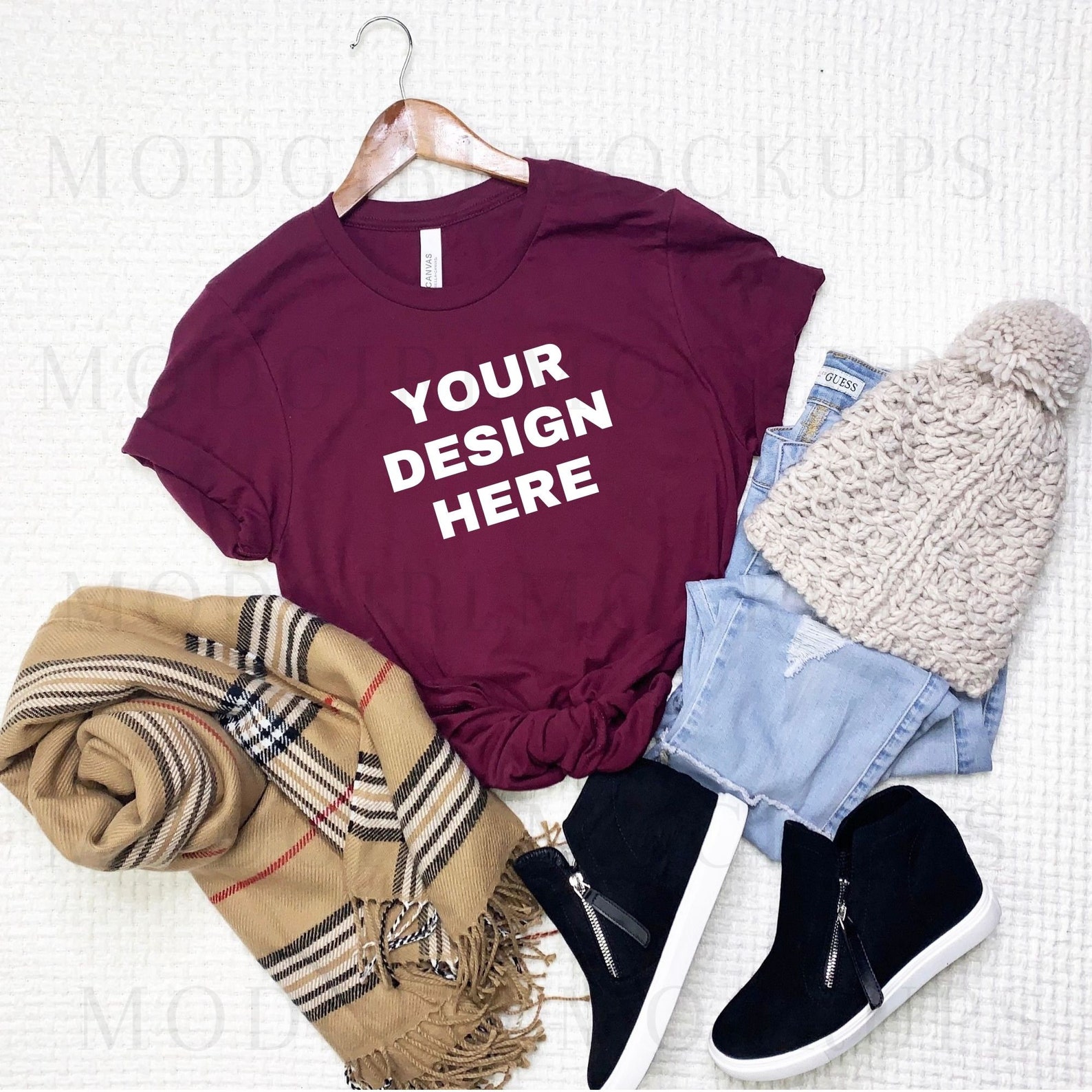 Download Bella Canvas 3001 Maroon T shirt Mockup Bella Canvas Maroon | Etsy