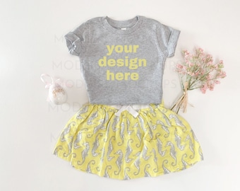 Bella Canvas 3001T Toddler T-Shirt Mockup, Athletic Heather Gray (JPG)