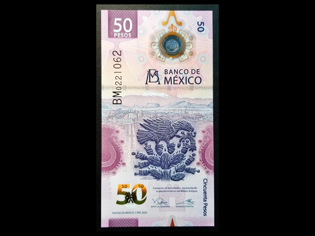 50 Pesos Mexico Axolotl UNC Collection Banknote Polymer Numismatics ...