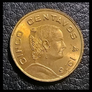5 Centavos Münzsammlung Mexiko La corregidora Josefe Ortiz 70er Jahre Geschenkidee Numismatik Sammlerstück Hobby Sammlung