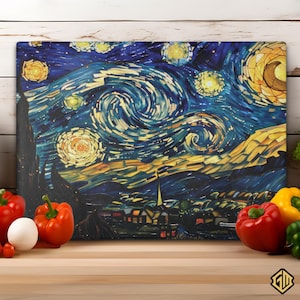 Tempered Glass Cutting Board: Vibrant Kitchen Decor - Rubber Feet