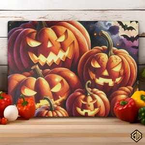 Tempered Glass Cutting Board: Vibrant Kitchen Decor - Rubber Feet