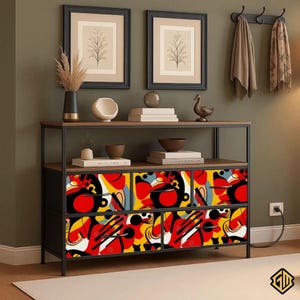 Modern Media Console: Wood & Steel TV Stand with Charging Ports