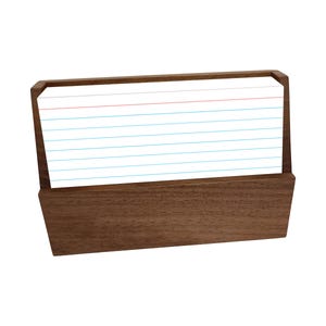 Soporte de exhibición de tarjetas de índice, soporte de madera para tarjetas de 4 x 6 pulgadas, lista de tareas, lista de verificación, bandeja de papel, caja de nogal, accesorios organizadores de escritorio de oficina
