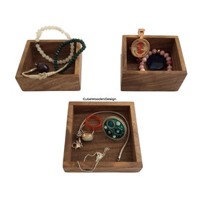 Wooden Jewelry Tray Organizer , Catch All Tray , Wood Accessories, Walnut, Dish