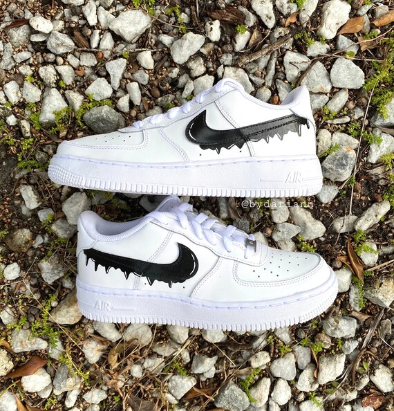 Black Drip Swoosh Air Force 1 - Etsy