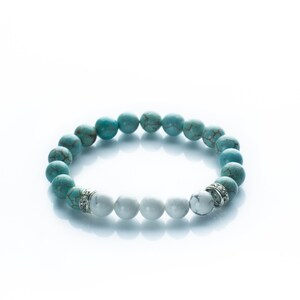 Türkis und weiß Howlite Stein Armband