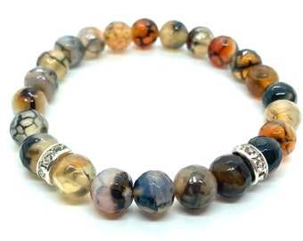 Dragon ader agaat armband 8mm