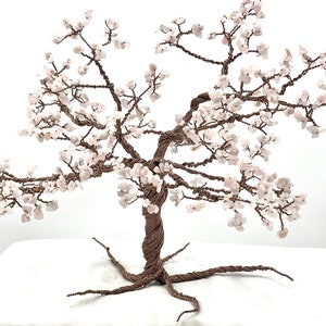 Handmade Rose Quartz Gemstone tree