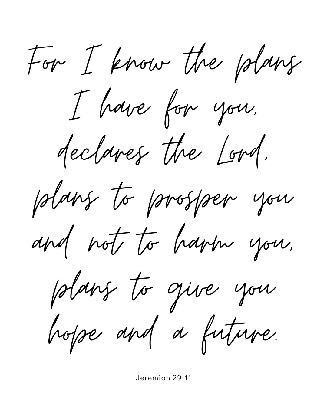 Bible Quote Digital Printable | Jeremiah 29:11 - Etsy