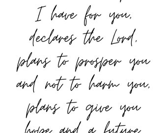 Bibel Zitat Digital Printable | Jeremia 29:11