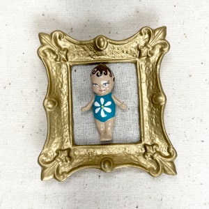 Vintage kewpie doll, Bathing beauty, mini kewpie, kewpie wall hanging, beach kewpie, ceramic doll, art doll, Gift for kewpie lovers, unique