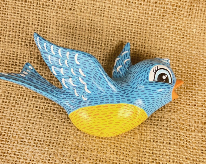 Vintage Blue Bird, MCM Bird, Cute Retro Bird Wall Hanging, Ceramic