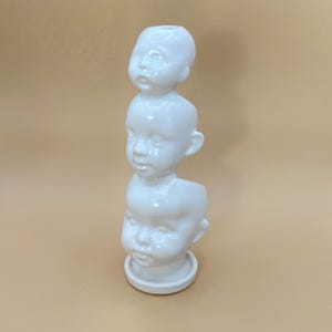 Doll Heads Vase: Ceramic Baby Head Art